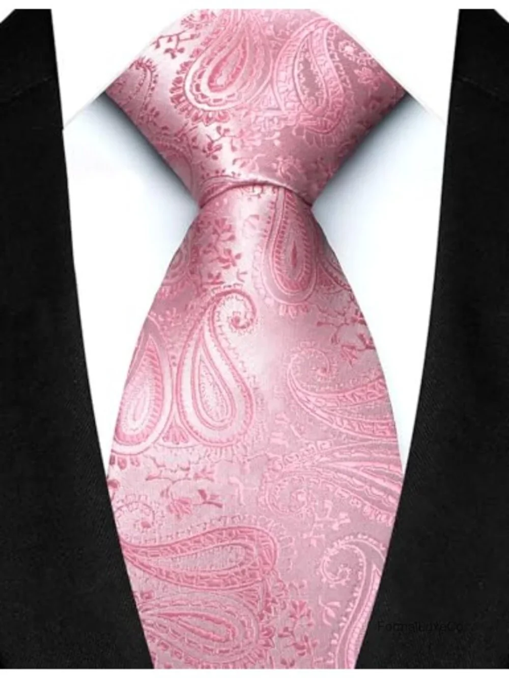 Men's Silk Blend Paisley Tie Set with Pocket Square, Lapel Pin & Tie Clip 4PC